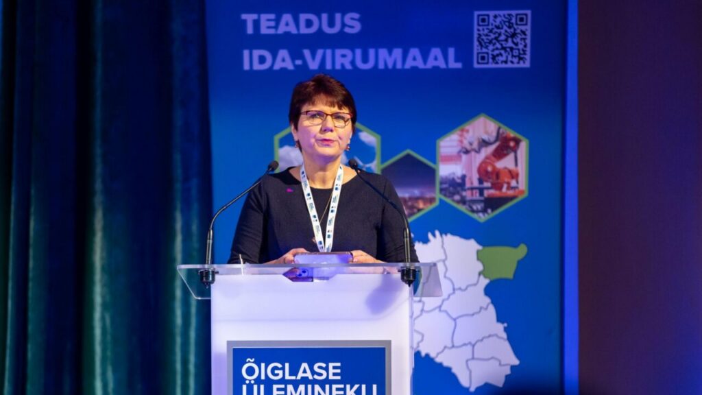 kõrgkoolidevahelise ÕÜF teaduskonsortsiumi juht Mare Roosilehe avasõnad Õiglase Ülemineku Foorumil 2025.